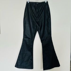Akira On Duty High Rise Flare Pants Women’s Faux Leather‎ Black.C82